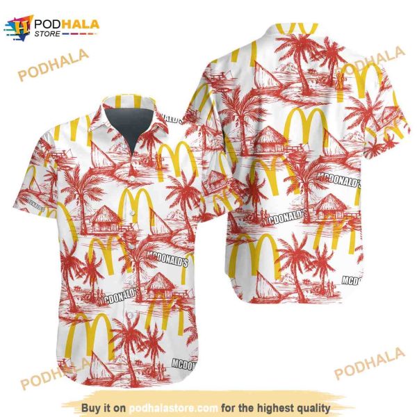 Mcdonald’s Food Hawaiian Shirt, Tropical Flower Aloha Shirt