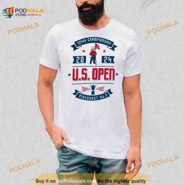 Men’s 2024 US Open Ahead White Crest Pembroke T Shirt