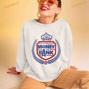 Men's White Money In The Bank 2023 Crest Shirt 2