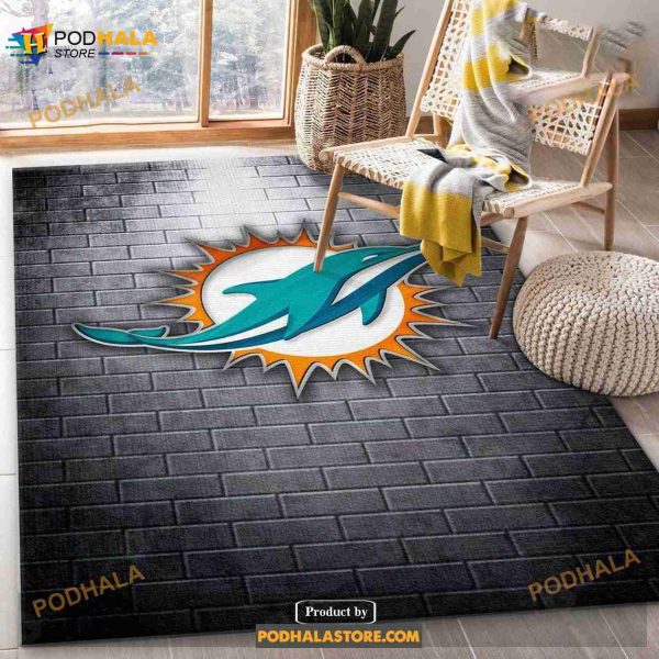 Miami Dolphins NFL Rug Bedroom Rug Family Gift Us Decor