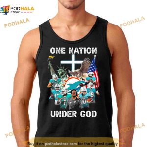 Miami Dolphins Team Football One Nation Under God Signatures Shirt 3