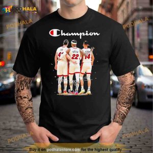 Miami Heat Love Butler And Herro Champions 2023 Signatures Shirt 3