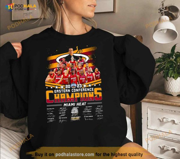 Miami Heat NBA Team Basketball 2023 Eastern Conference Champions Signatures Shirt
