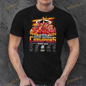 Miami Heat Nba Team Basketball 2023 Eastern Conference Champions Signatures Shirt 2
