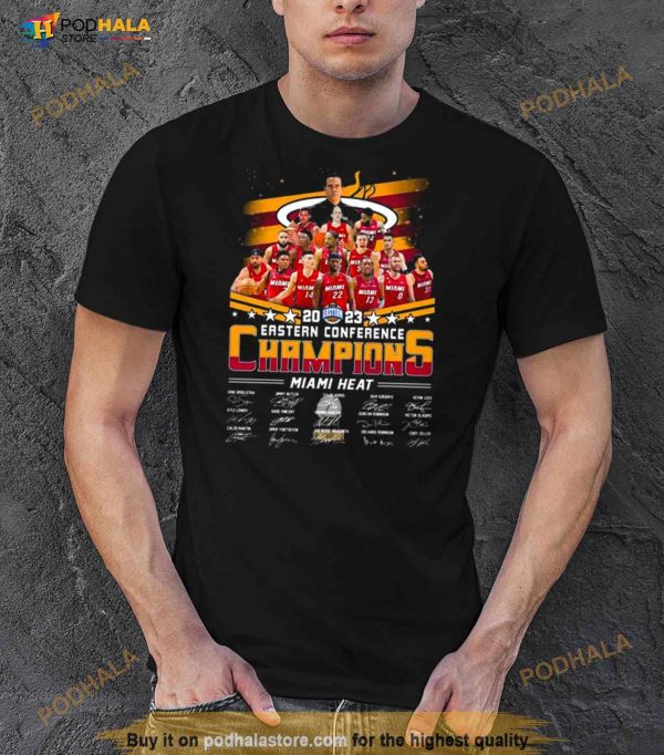 Miami Heat NBA Team Basketball 2023 Eastern Conference Champions Signatures Shirt