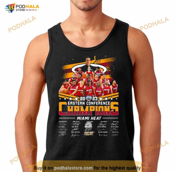 Miami Heat NBA Team Basketball 2023 Eastern Conference Champions Signatures Shirt