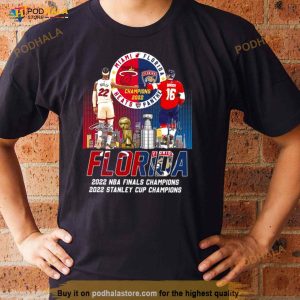 Miami Heat Vs Florida Panthers Butler And Barkov Champions Florida Skyline Shirt 1