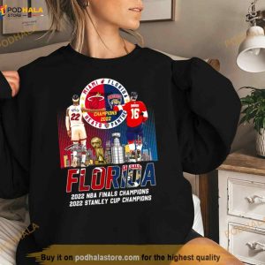 Miami Heat Vs Florida Panthers Butler And Barkov Champions Florida Skyline Shirt 2