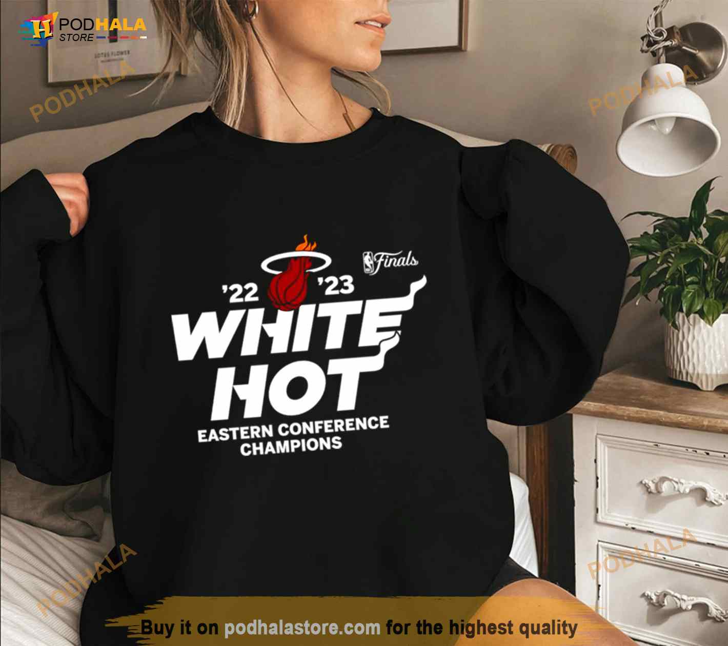 Miami Heat white hot 22 23 Eastern Conference Champs Shirt Miami Heat white hot 22 23 Eastern Conference Champs Shirt