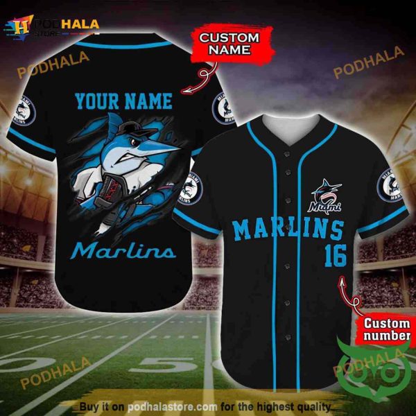 Miami Marlins 3D Baseball Jersey Personalized Gift, Custom Name Number