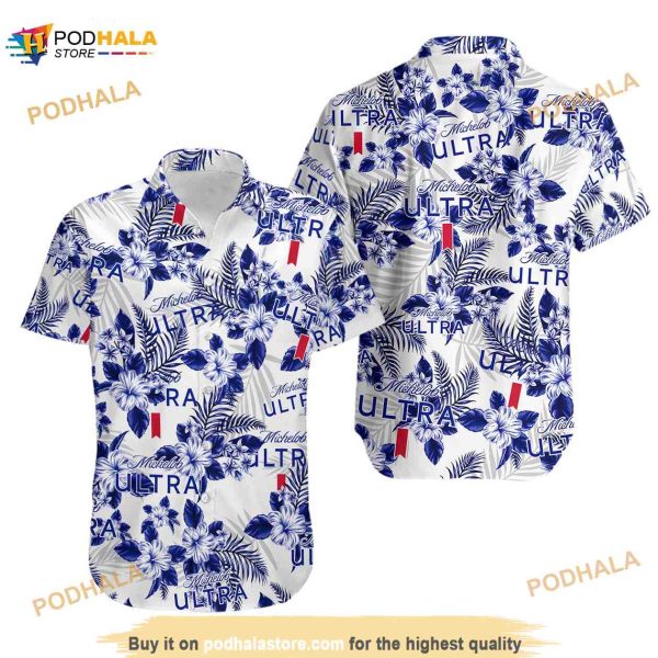 Michelob Ultra Hawaiian Flowers Pattern Shirt, Hawaii Beer Loves Shirt