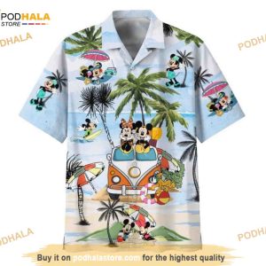 Mickey Aloha Hawaiian Shirt - Button Up Pineapple Vibes, Men's Summer Beach Shirt