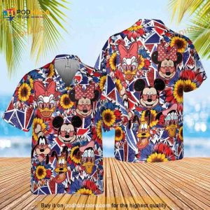 Mickey And Friends Day July 4th Funny Hawaiian Shirt, Disney Patriotic Aloha Shirt