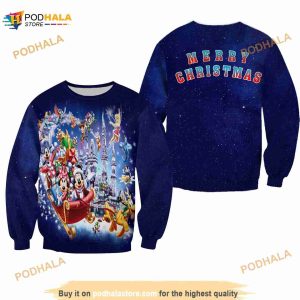 Mickey And Friends Pattern Merry Christmas Disney 3D Sweater