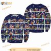 Mickey And Friends Pattern Xmas Blue 2023 Christmas Disney 3D Sweater