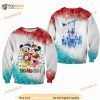 Mickey And Minne Pattern Xmas White 2023 Christmas Disney Cartoon Sweater