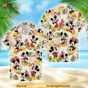 Mickey Funny Hawaiian Shirt, Mickey Mouse Tropical Fruits Beach
