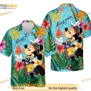 Mickey Hawaiian Shirt, Mickey Beach Button Up Shirt