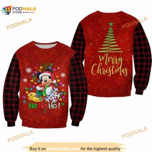 Mickey Hohoho Santa Snow Glitter Disney Sweater