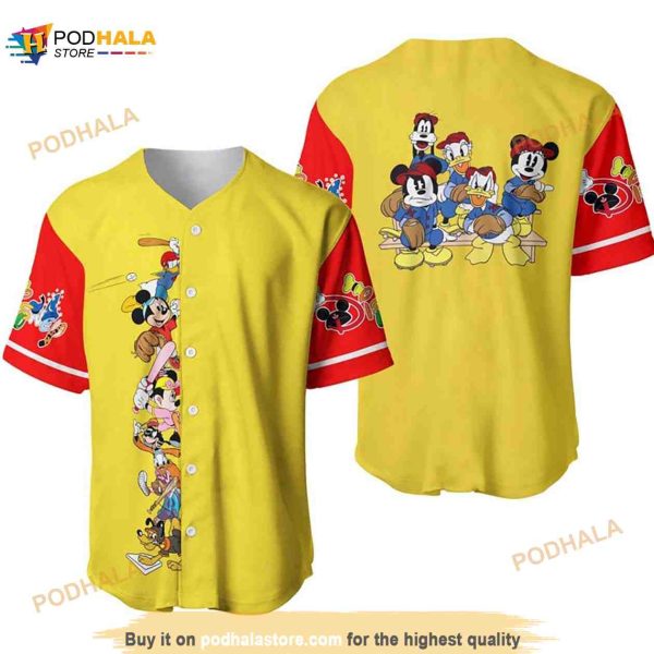 Mickey Minnie & Friends All Over Print 3D Baseball Jersey