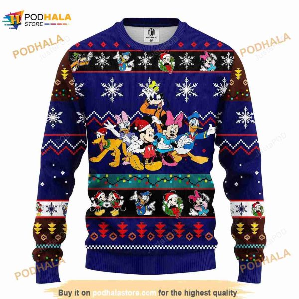 Mickey Mouse And Friends Ugly Sweater Christmas, Disney Christmas 3D Sweater
