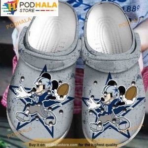 Mickey Mouse Dallas Cowboys 3D Crocs Clogs, Funny Crocs