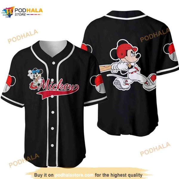 Mickey Mouse Disney Cartoon Graphics All Over Print 3D Baseball Jersey