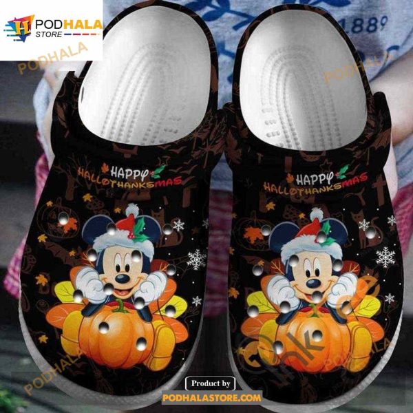 Mickey Mouse Happy Hallothanksmas Crocs Clog Shoes
