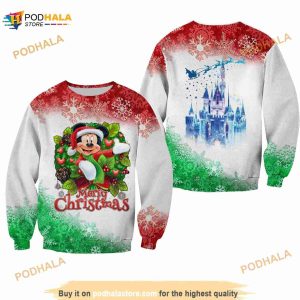 Mickey Mouse Pattern Xmas White 2023 Christmas Disney Cartoon Sweater