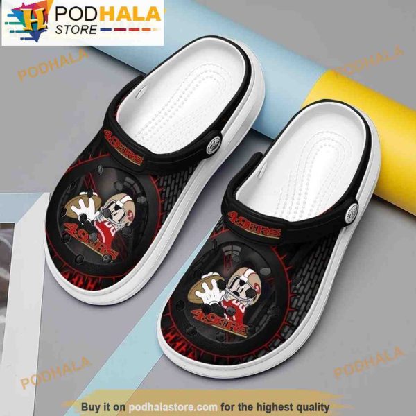 Mickey Mouse San Francisco 49ers 3D Crocs Slippers, Funny Crocs