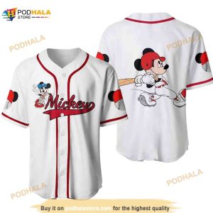 Mickey Mouse Half Black Half Red 3D Baseball Jersey Shirt - Bring