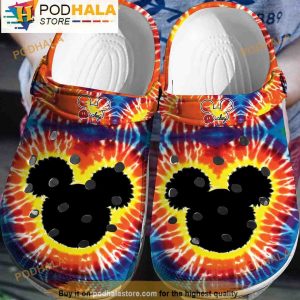 Mickey Mouse Tie Dye 3D Crocs Clog Shoes, Funny Crocs