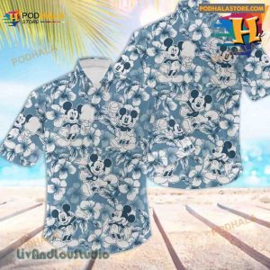 Mickey Mouse Tropical Hawaiian Shirt, Mickey Mouse Plays Basketball 3D Shirt