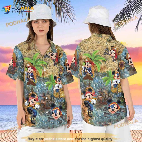 Mickey Pirate Hawaiian Shirt, Pirate Of Caribbean Hawaii Shirt