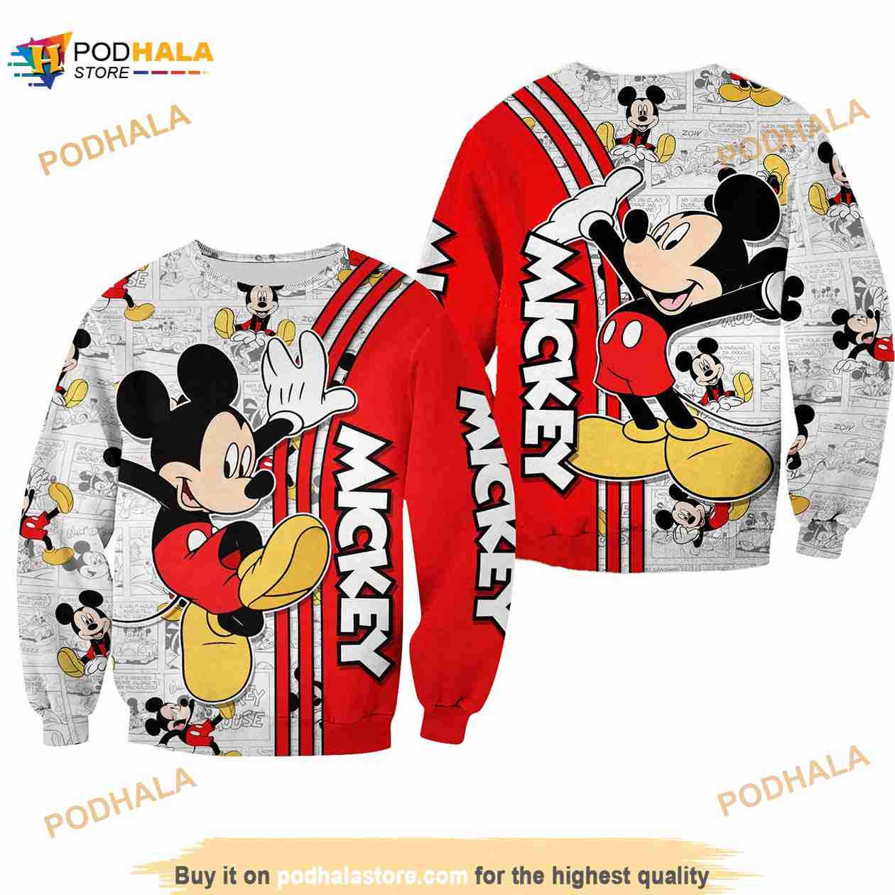 Minnie Mouse Pattern Xmas Red Christmas Disney Cartoon Sweaters