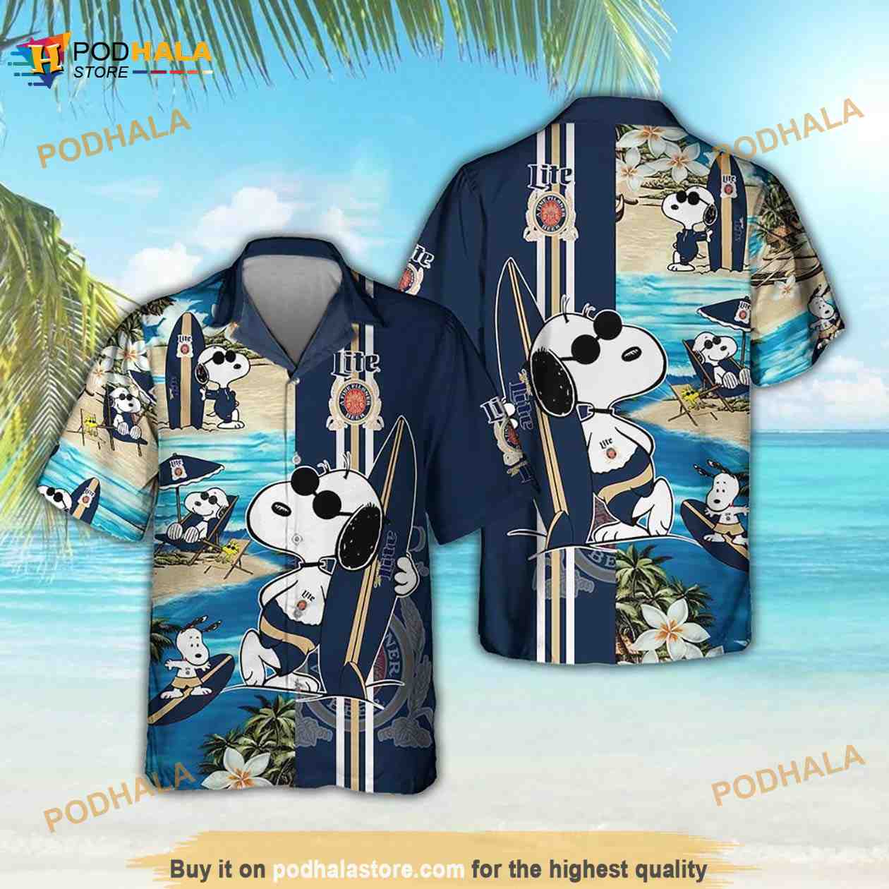 Miller Lite Hawaiian Beach Pattern Shirt Hawaii Beer Shirt Miller Lite  Hawaiian Summer Shirt Miller Lite Aloha Shirt Gift