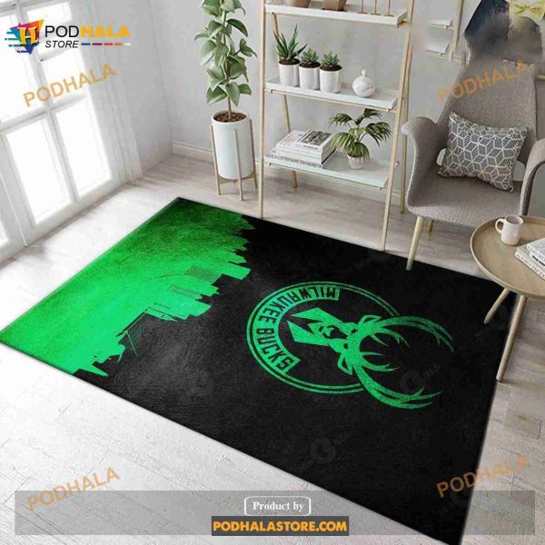 Milwaukee Bucks Skyline Area Rug Carpet Living Room Rug Home Decor Floor Decor