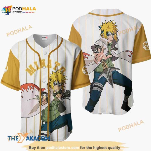 Minato Namikaze Anime 3D Baseball Jersey Shirt