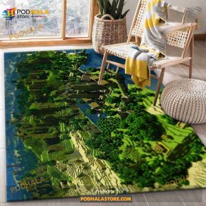 Minecraft Map Area Rug Living Room Rug Home Us Decor