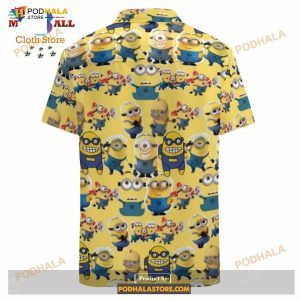 Minions Characters Pattern Yellow Funny Hawaiian Shirt 2