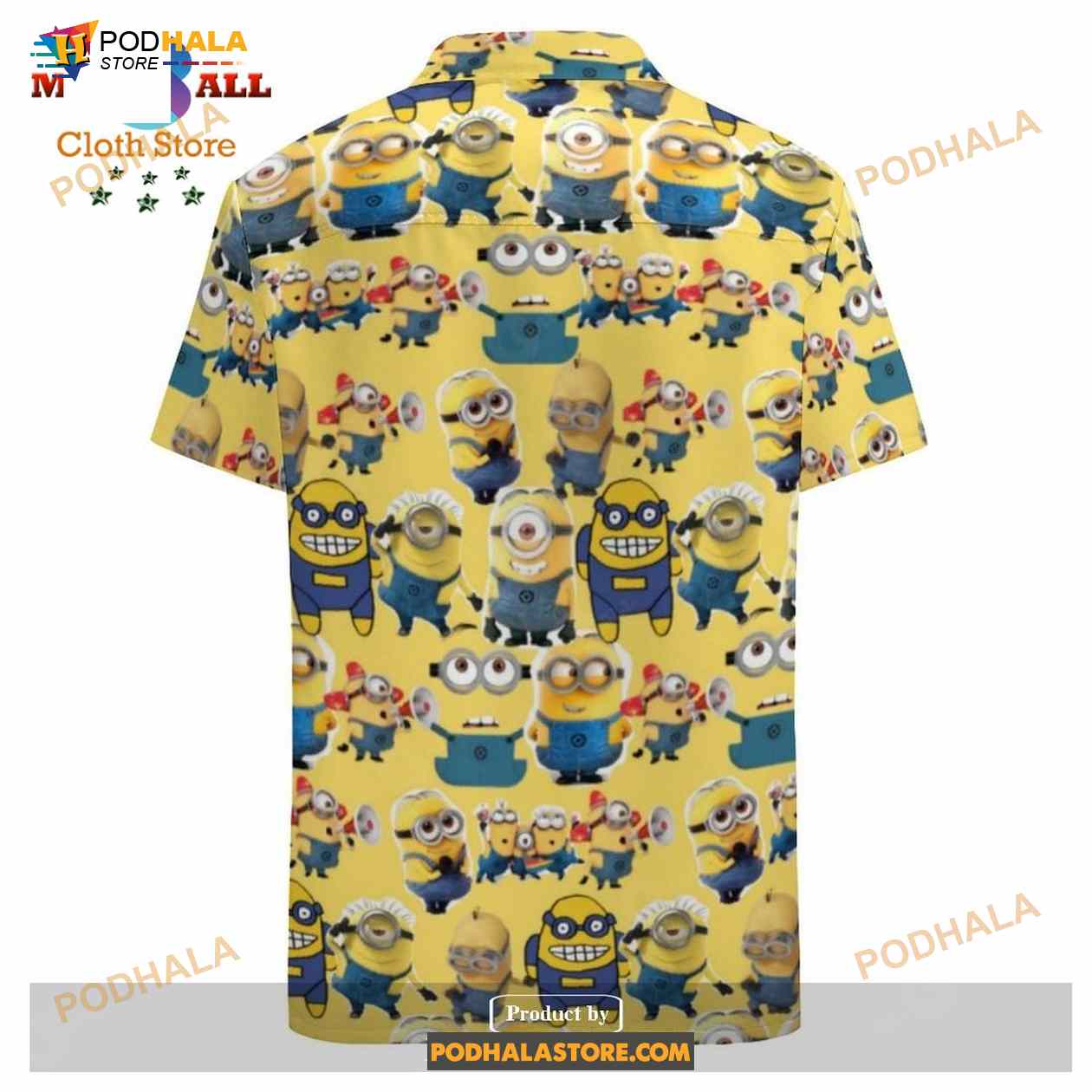Minions Characters Pattern Yellow Funny Hawaiian Shirt Minions Characters Pattern Yellow Funny Hawaiian Shirt