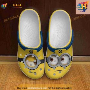 Minions Full Print Logo Yellow Blue Graphic Cartoon Unisex Crocs Clogs