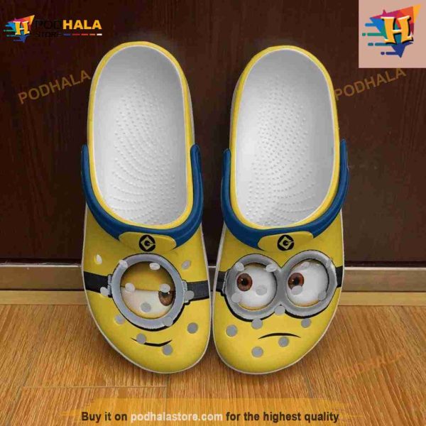 Minions Full Print Logo Yellow Blue Graphic Cartoon Unisex Crocs Clogs
