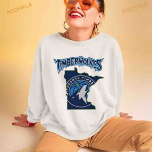 Minnesota Timberwolves Basketball Map Logo 2023 Shirt