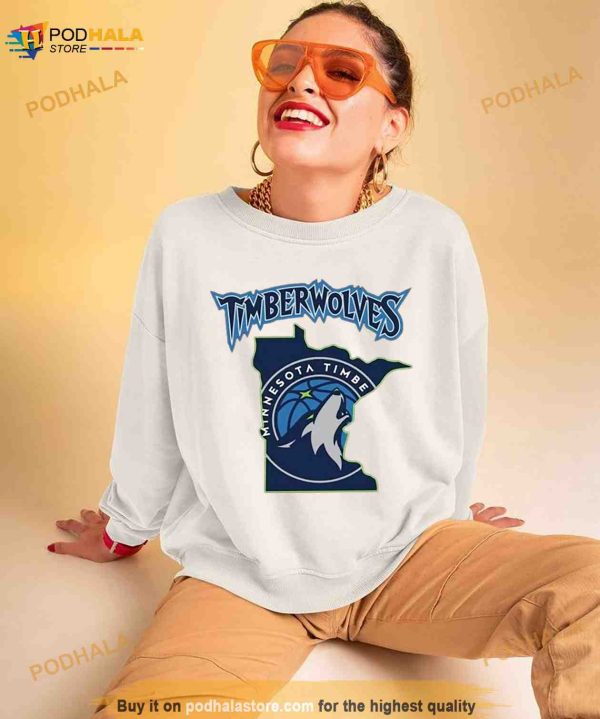 Minnesota Timberwolves Basketball Map Logo 2023 Shirt