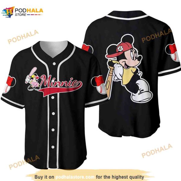 Minnie Mouse Disney Cartoon Unisex 3D Baseball Jersey