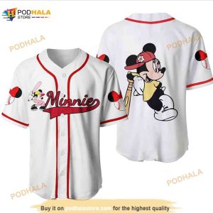 Mickey Mouse Disney Cartoon Pinstripe 3D Baseball Jersey - Bring