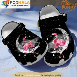 Moon Light Flamingo 3D Crocs, Funny Crocs