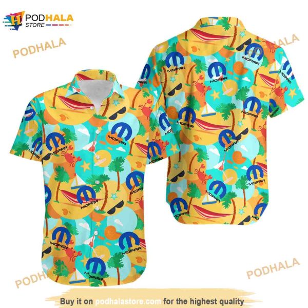 Mopar Logo Funny Hawaiian Shirt, Mopar Funny Hawaii Aloha Shirt