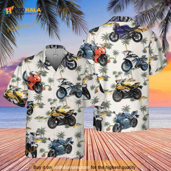 Motobike Funny Hawaiian Shirt, Retro Motocross Lover Hawaii Beach Shirt